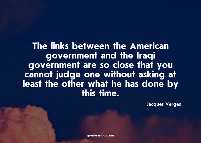 The links between the American government and the Iraqi