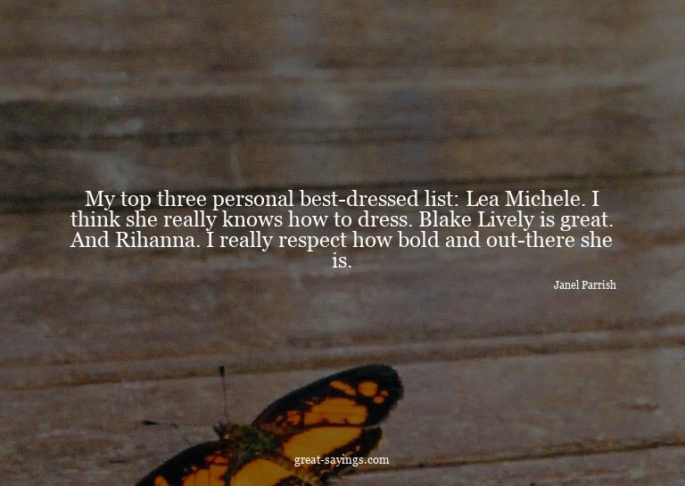 My top three personal best-dressed list: Lea Michele. I