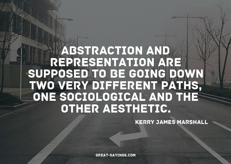 Abstraction and representation are supposed to be going