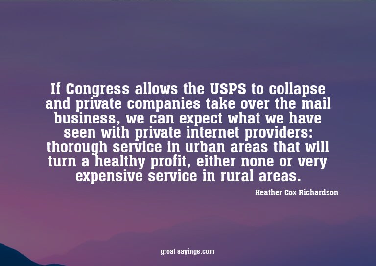 If Congress allows the USPS to collapse and private com