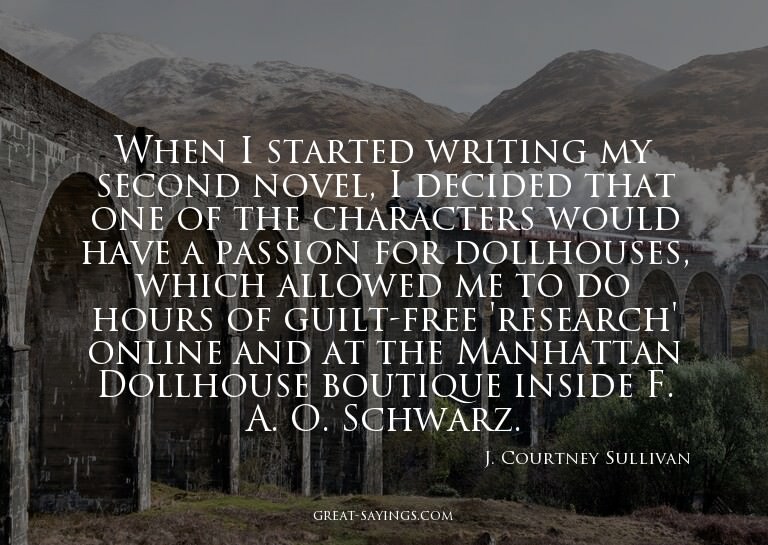 When I started writing my second novel, I decided that