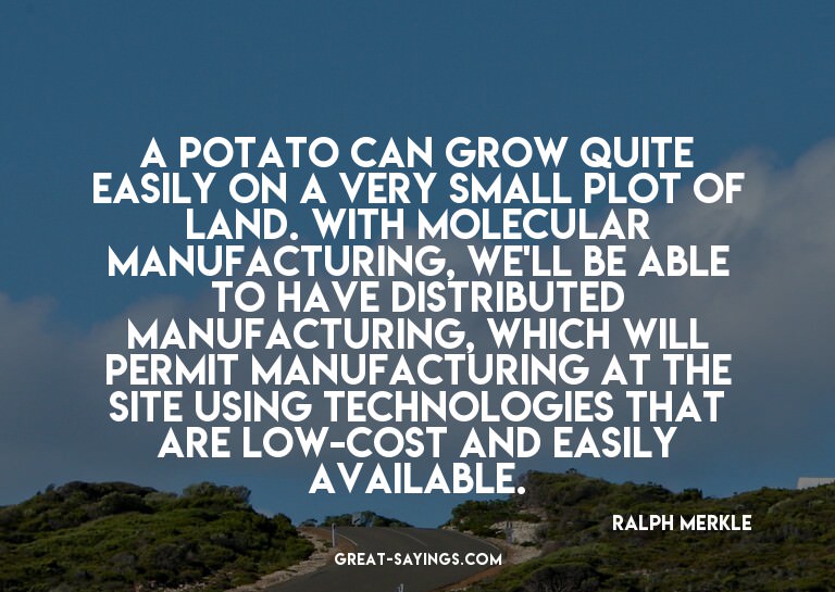 A potato can grow quite easily on a very small plot of