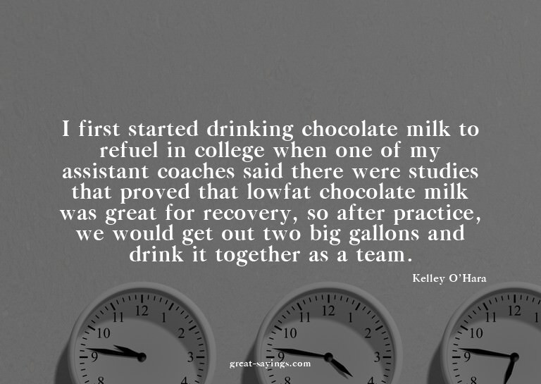 I first started drinking chocolate milk to refuel in co