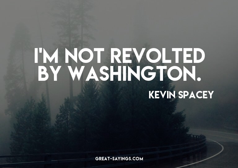 I'm not revolted by Washington.


