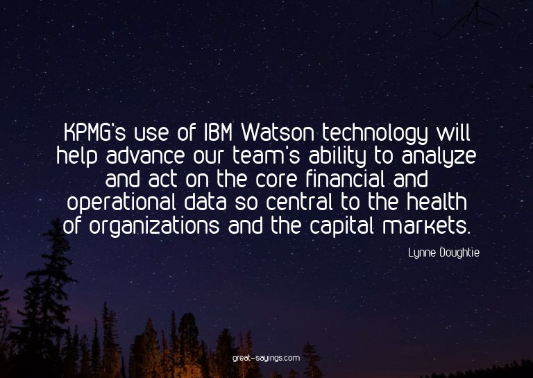 KPMG's use of IBM Watson technology will help advance o