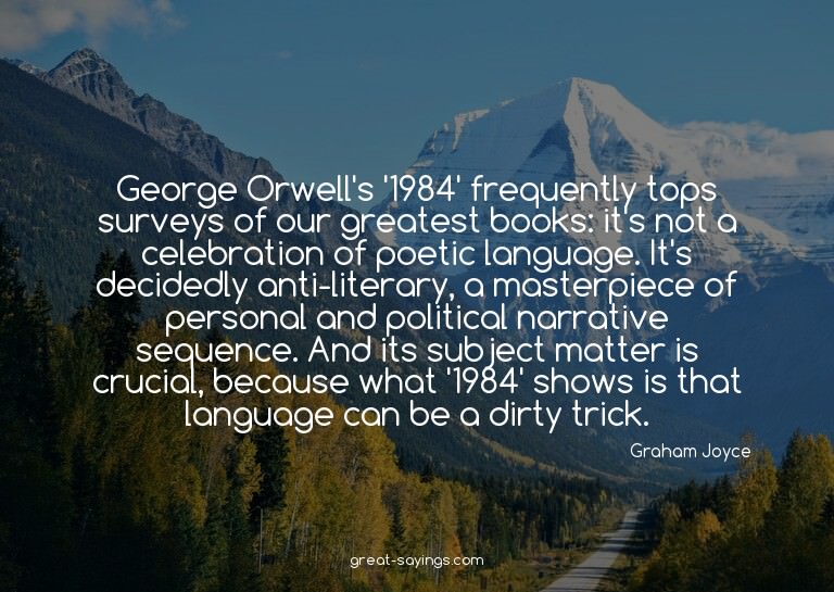 George Orwell's '1984' frequently tops surveys of our g