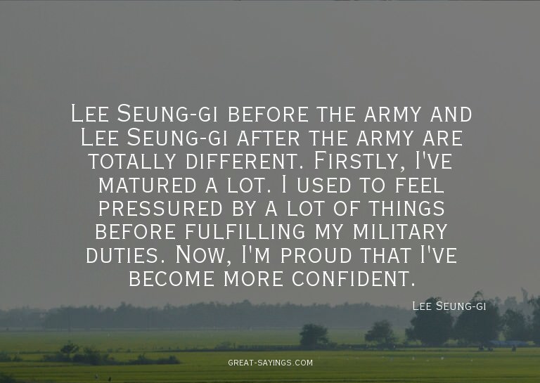 Lee Seung-gi before the army and Lee Seung-gi after the