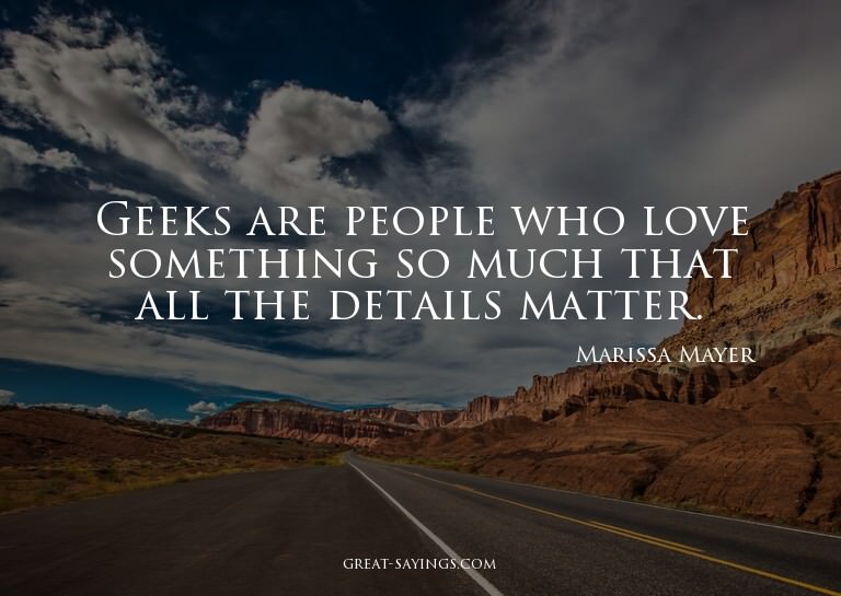 Geeks are people who love something so much that all th