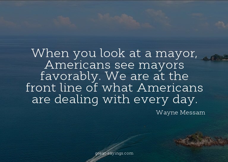 When you look at a mayor, Americans see mayors favorabl