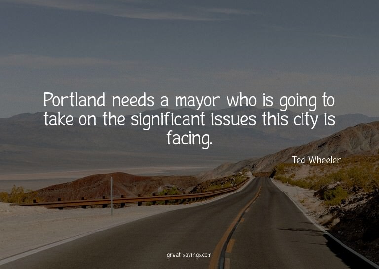 Portland needs a mayor who is going to take on the sign