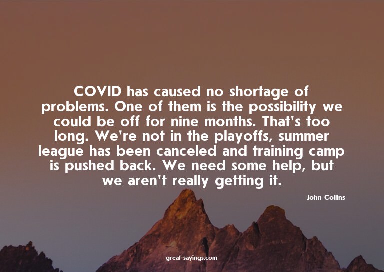 COVID has caused no shortage of problems. One of them i
