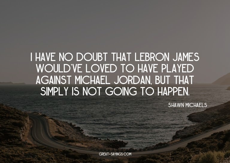 I have no doubt that LeBron James would've loved to hav