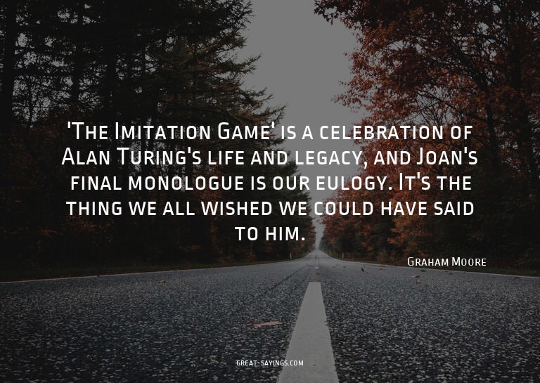 'The Imitation Game' is a celebration of Alan Turing's