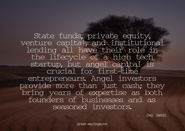 State funds, private equity, venture capital, and insti