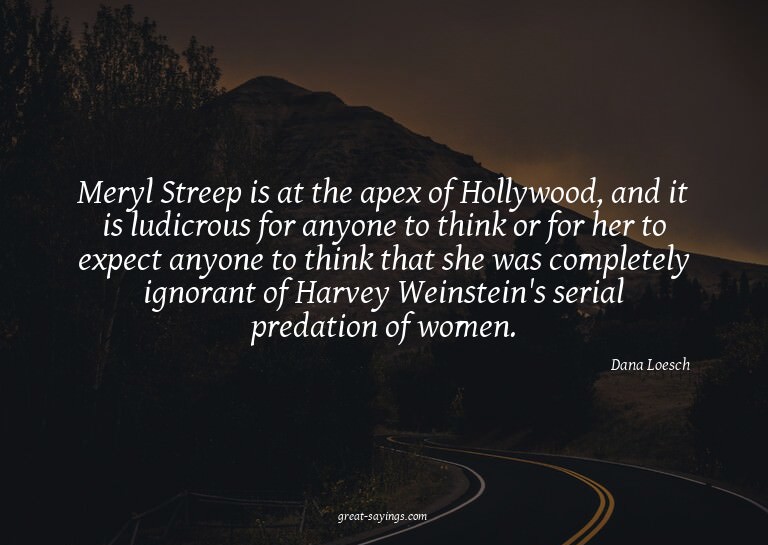 Meryl Streep is at the apex of Hollywood, and it is lud