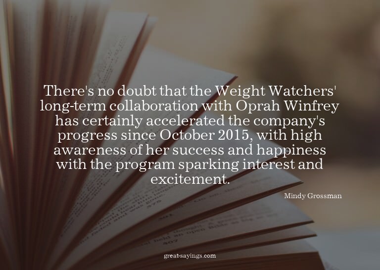 There's no doubt that the Weight Watchers' long-term co