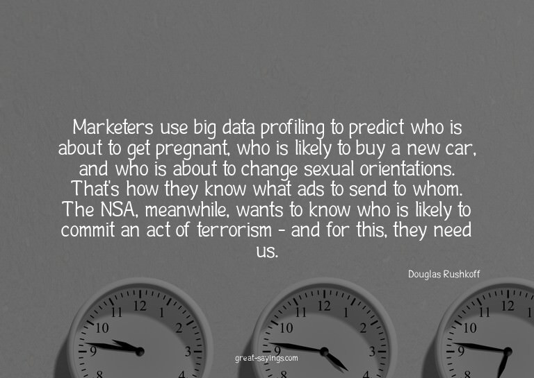 Marketers use big data profiling to predict who is abou