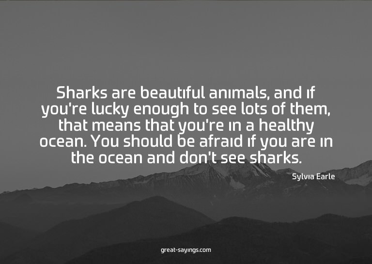 Sharks are beautiful animals, and if you're lucky enoug