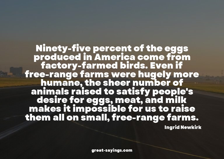 Ninety-five percent of the eggs produced in America com