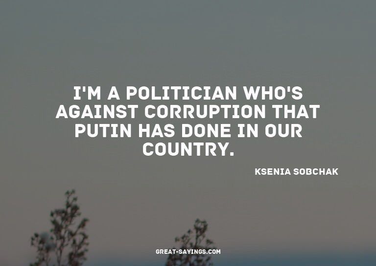 I'm a politician who's against corruption that Putin ha