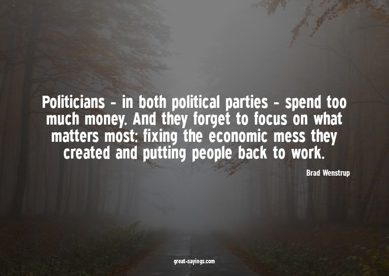 Politicians - in both political parties - spend too muc