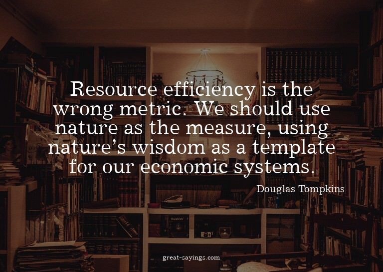 Resource efficiency is the wrong metric. We should use