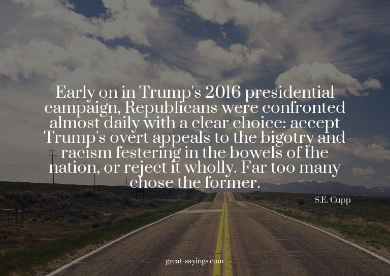 Early on in Trump's 2016 presidential campaign, Republi
