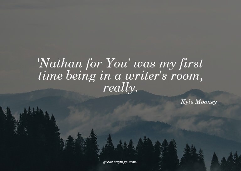 'Nathan for You' was my first time being in a writer's