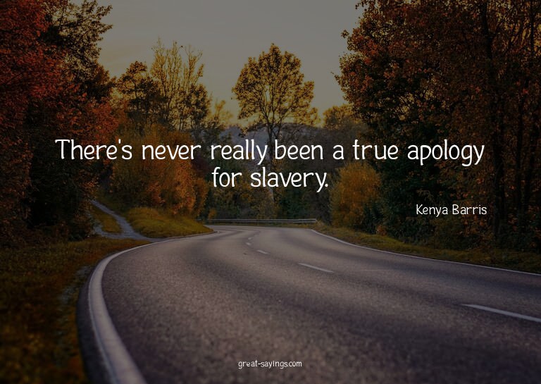 There's never really been a true apology for slavery.

