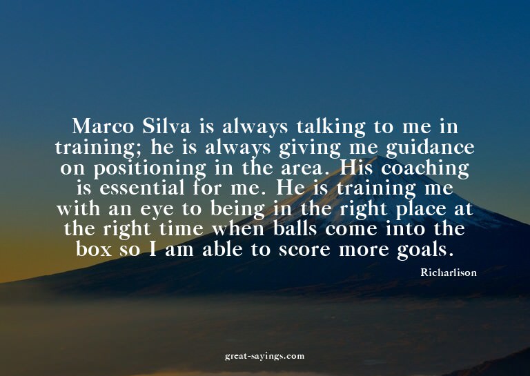 Marco Silva is always talking to me in training; he is