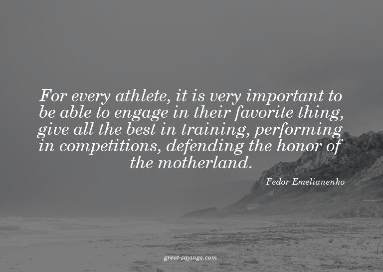 For every athlete, it is very important to be able to e
