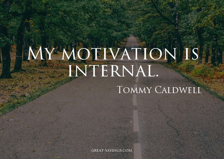 My motivation is internal.

