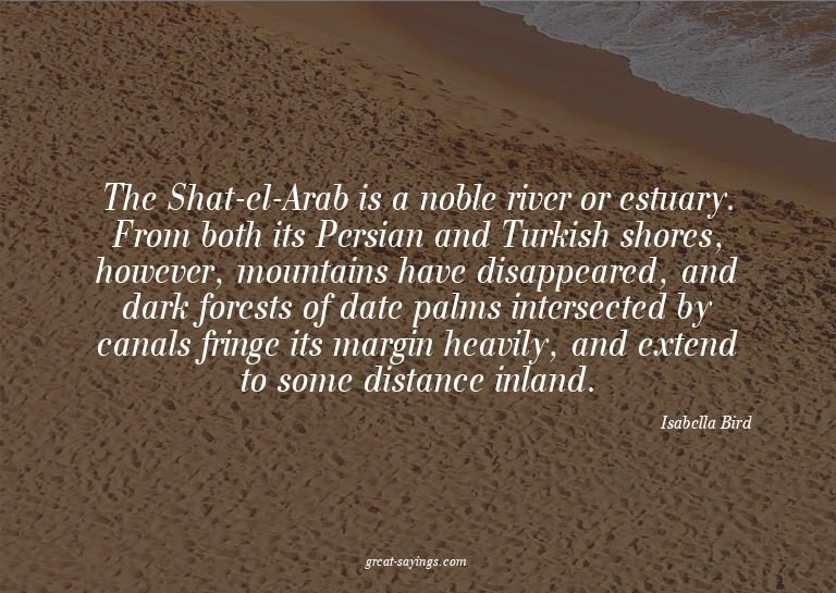 The Shat-el-Arab is a noble river or estuary. From both