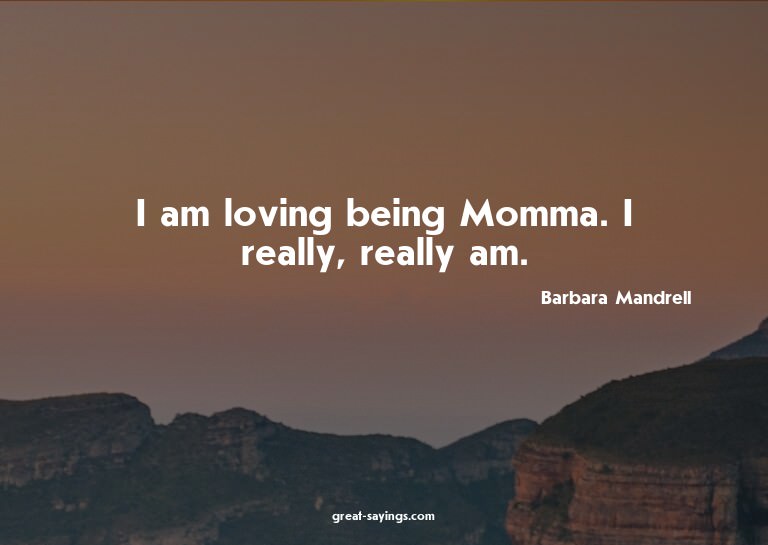 I am loving being Momma. I really, really am.

