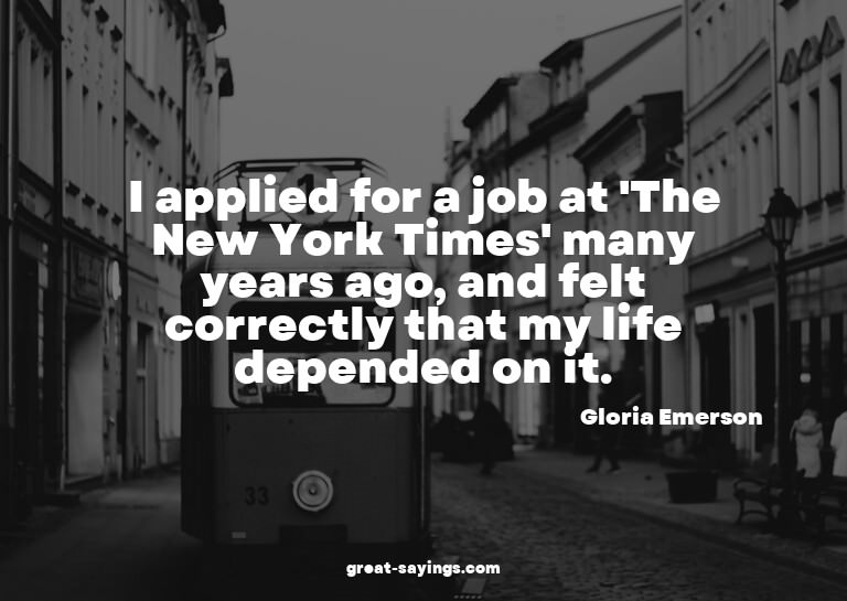 I applied for a job at 'The New York Times' many years