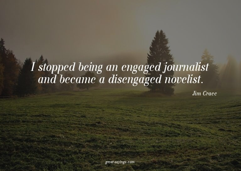 I stopped being an engaged journalist and became a dise