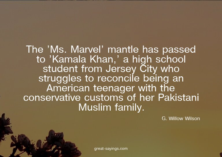 The 'Ms. Marvel' mantle has passed to 'Kamala Khan,' a