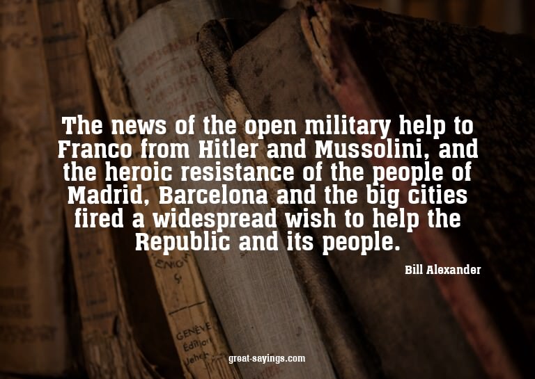 The news of the open military help to Franco from Hitle
