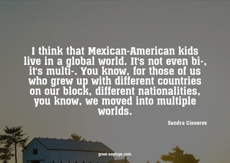 I think that Mexican-American kids live in a global wor