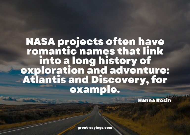 NASA projects often have romantic names that link into