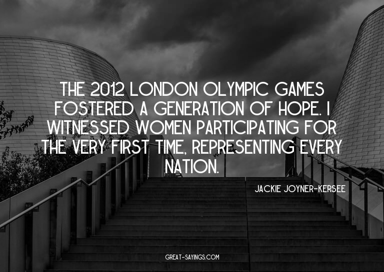 The 2012 London Olympic Games fostered a generation of