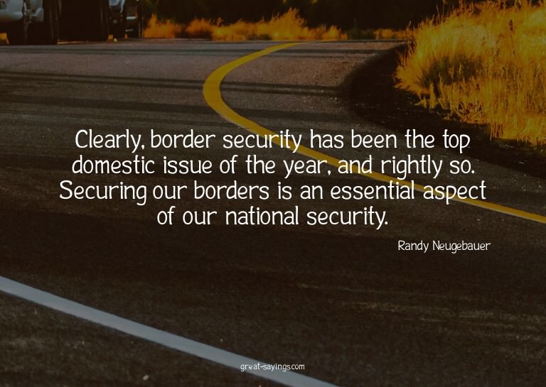 Clearly, border security has been the top domestic issu