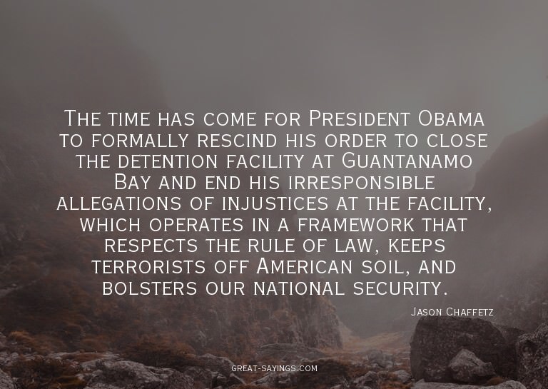 The time has come for President Obama to formally resci