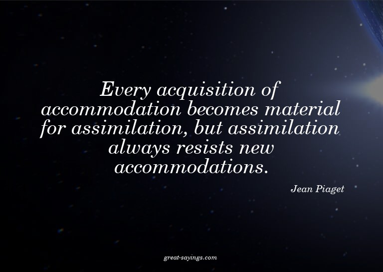 Every acquisition of accommodation becomes material for