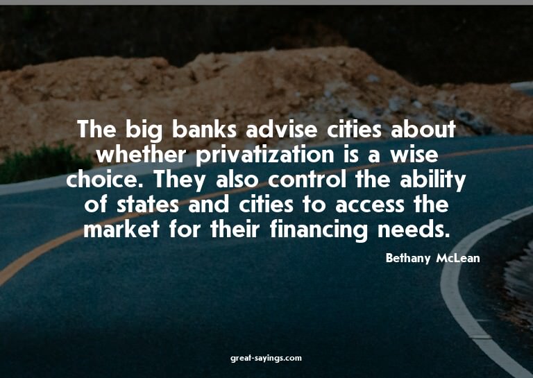 The big banks advise cities about whether privatization