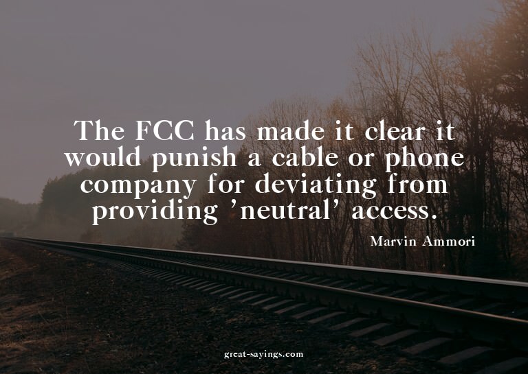 The FCC has made it clear it would punish a cable or ph