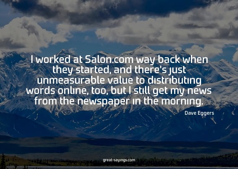 I worked at Salon.com way back when they started, and t
