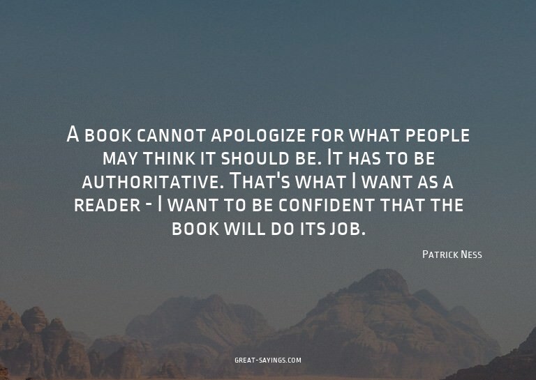 A book cannot apologize for what people may think it sh