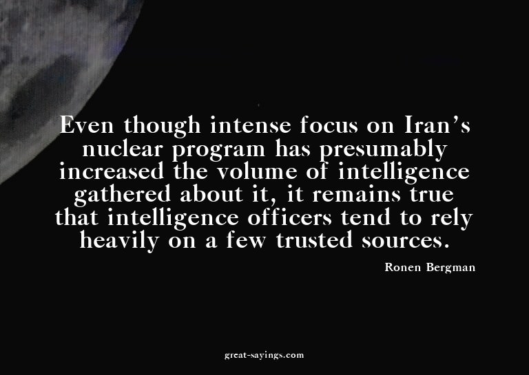 Even though intense focus on Iran's nuclear program has