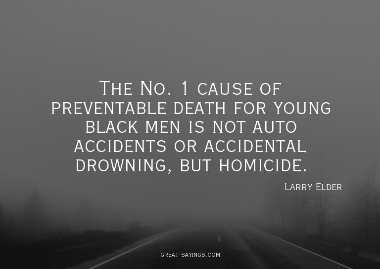The No. 1 cause of preventable death for young black me